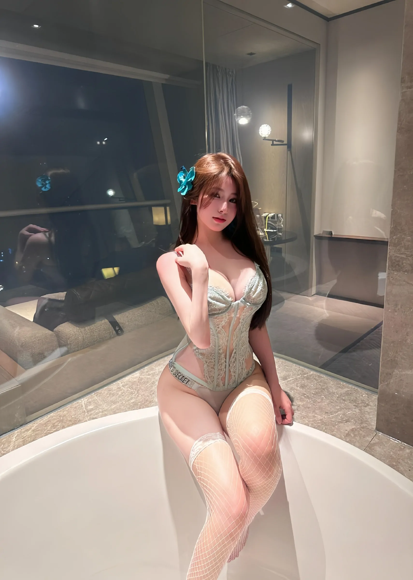 图片[3]-奔跑的晶螺儿 – 性感情趣蕾丝半腿白网丝 [24P]-蜜私库